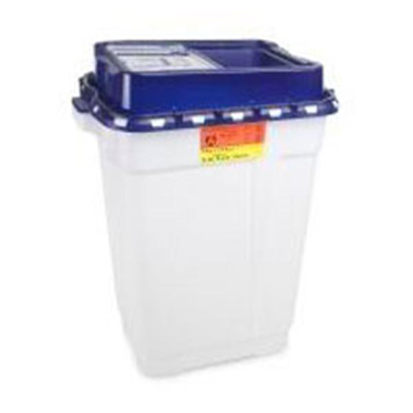 Container Sharps Recykleen 19gal Plastic Blue/White 5/Case